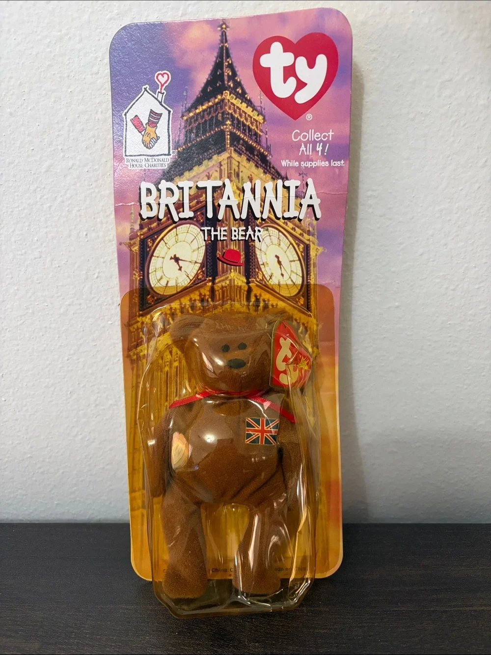 Vintage 1999 McDonald's Ty‎ Britannia the Bear Plush in package SEALED